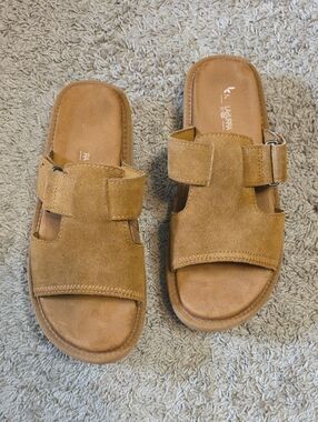 Koolaburra By Ugg Tan Suede Slide Sandals